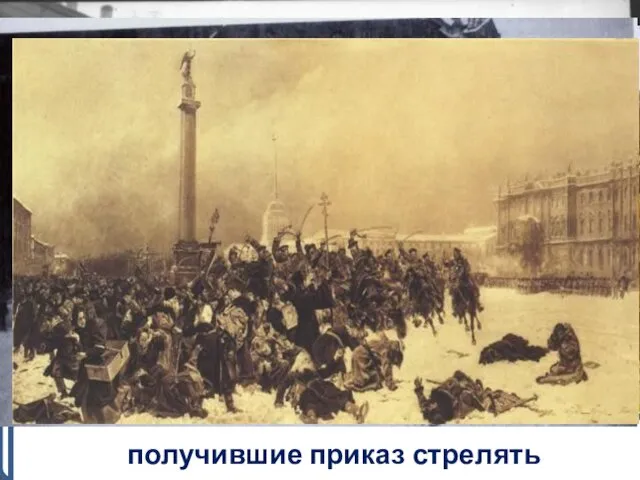 9 января 1905 года Демонстранты несут портрет Императора Шествие встретили войска и полиция получившие приказ стрелять