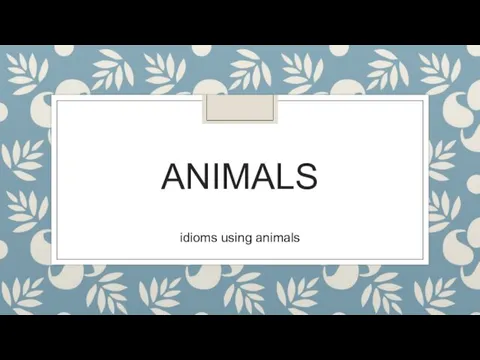 ANIMALS idioms using animals