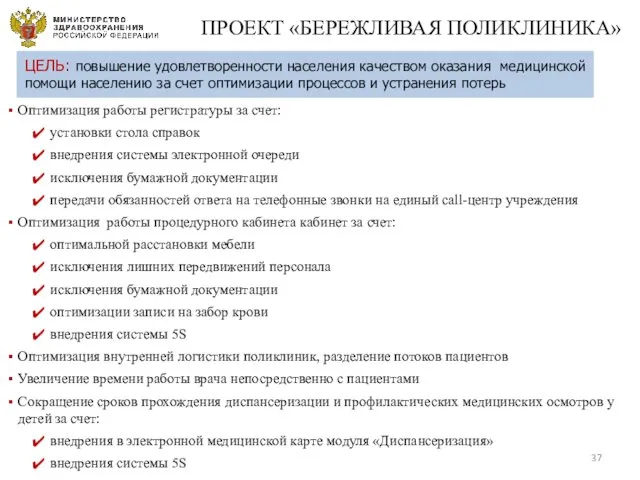 Цель Было ЦЕЛЬ: повышение удовлетворенности населения качеством оказания медицинской помощи