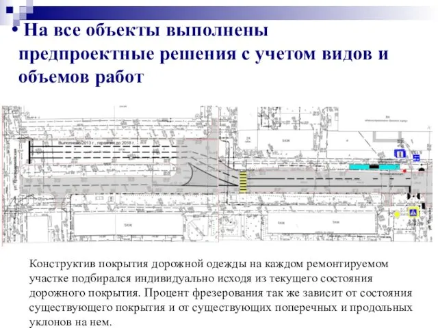 На все объекты выполнены предпроектные решения с учетом видов и