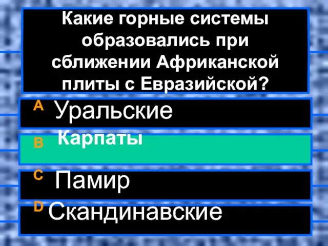 Какие горные системы образовались при сближении Африканской плиты с Евразийской?