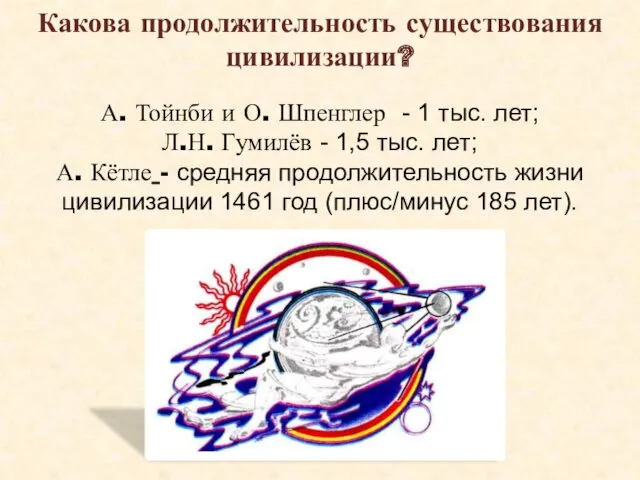 Какова продолжительность существования цивилизации? А. Тойнби и О. Шпенглер -