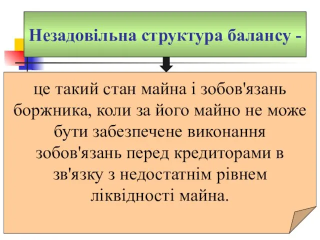 Незадовільна структура балансу - це такий стан майна і зобов'язань