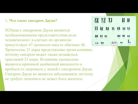 1. Что такое синдром Дауна? ￼Люди с синдромом Дауна являются