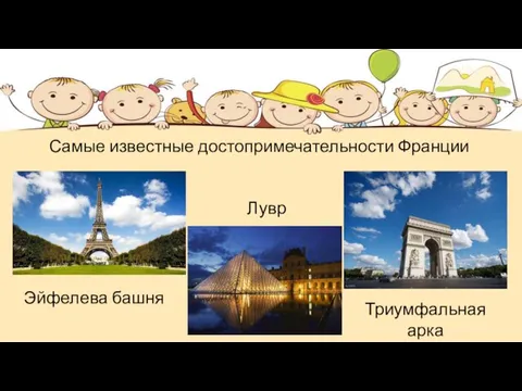 Самые известные достопримечательности Франции Эйфелева башня Лувр Триумфальная арка