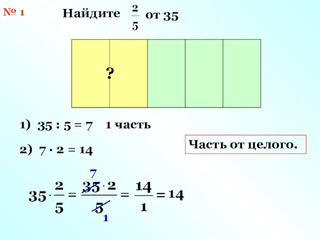 № 1 Найдите 35 1) 35 : 5 = 7