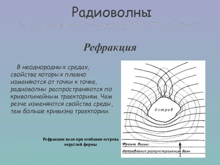 В неоднородных средах, свойства которых плавно изменяются от точки к