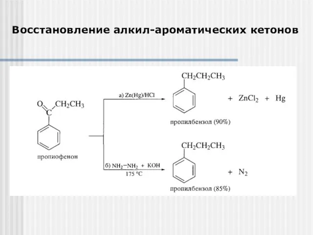 Восстановление алкил-ароматических кетонов
