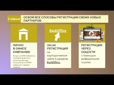 ЛИЧНО В ОФИСЕ КОМПАНИИ. 5 навык ОСВОЙ ВСЕ СПОСОБЫ РЕГИСТРАЦИИ