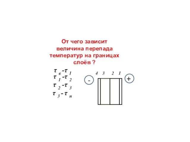 От чего зависит величина перепада температур на границах слоёв ?