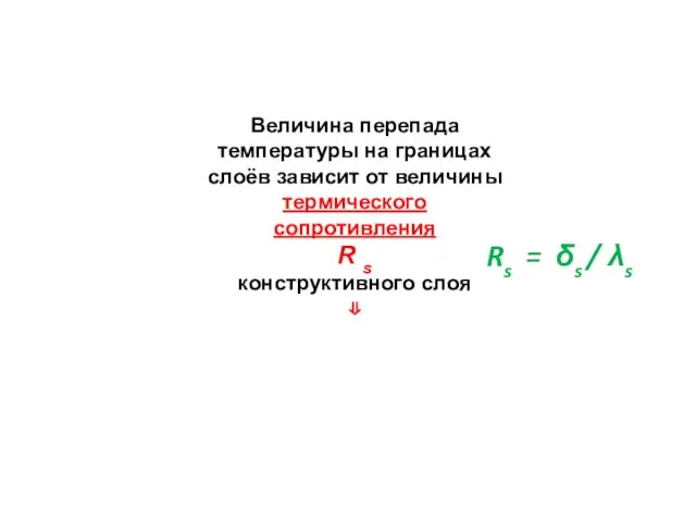 Величина перепада температуры на границах слоёв зависит от величины термического