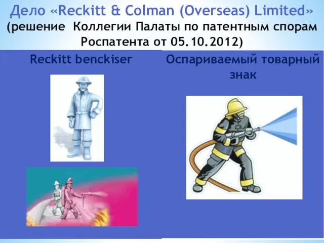 Дело «Reckitt & Colman (Overseas) Limited» (решение Коллегии Палаты по патентным спорам Роспатента от 05.10.2012)