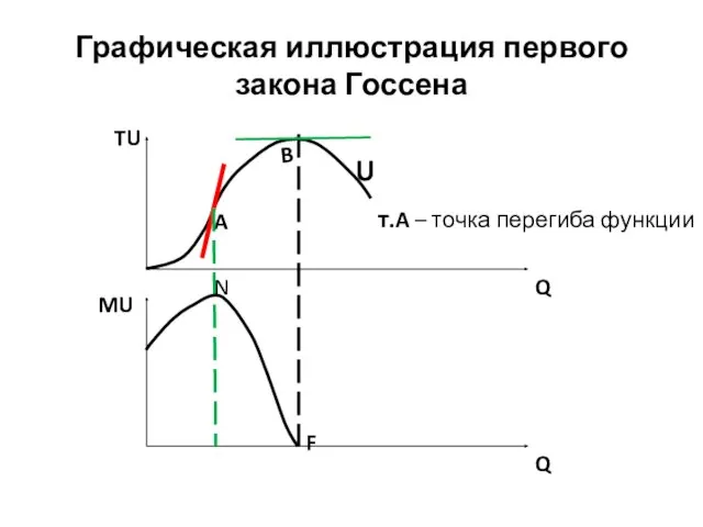 Графическая иллюстрация первого закона Госсена A B TU Q MU
