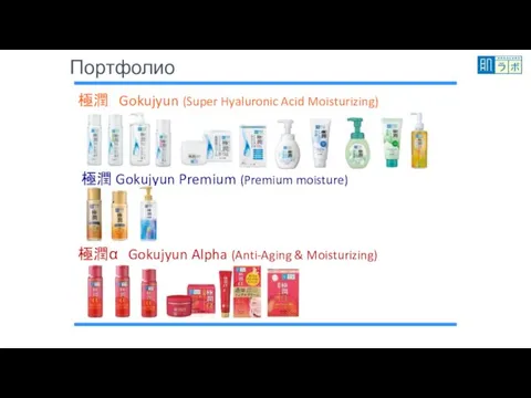 Портфолио 極潤 Gokujyun (Super Hyaluronic Acid Moisturizing) 極潤α Gokujyun Alpha