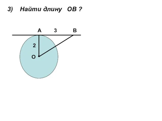 ● О А В 2 3 3) Найти длину ОВ ?