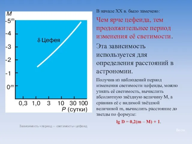 В начале XX в. было замечено: Чем ярче цефеида, тем