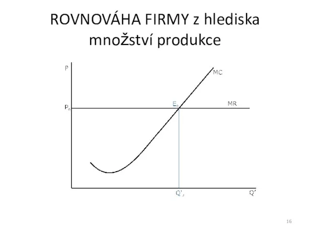 ROVNOVÁHA FIRMY z hlediska množství produkce