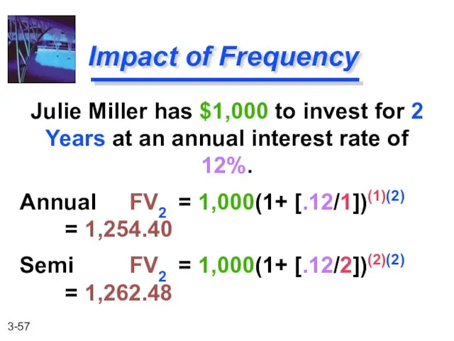 Julie Miller has $1,000 to invest for 2 Years at