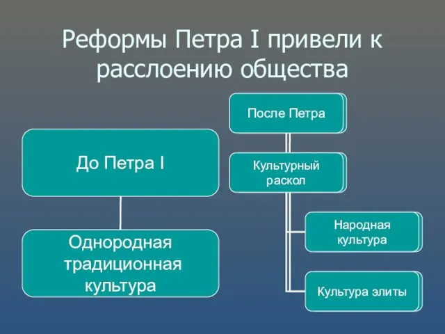 Реформы Петра I привели к расслоению общества