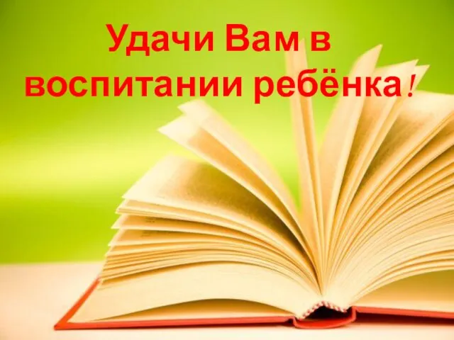 Удачи Вам в воспитании ребёнка!