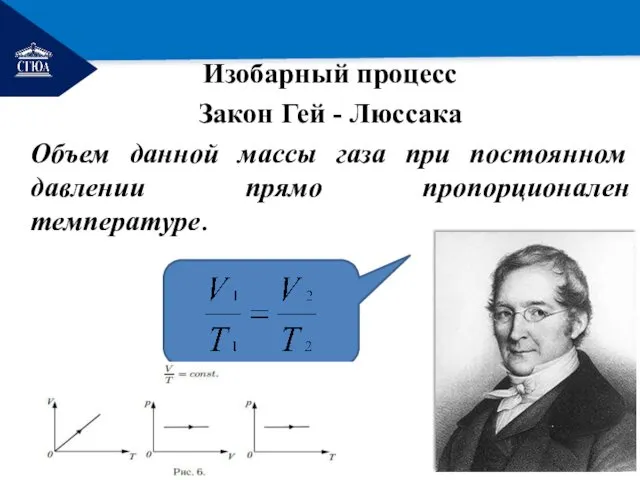 РЕМОНТ Изобарный процесс Закон Гей - Люссака Объем данной массы