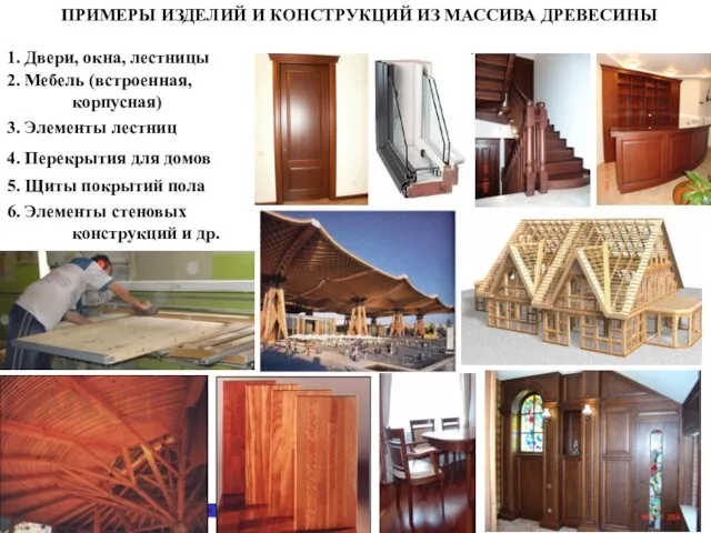 1. Двери, окна, лестницы 2. Мебель (встроенная, корпусная) 5. Щиты