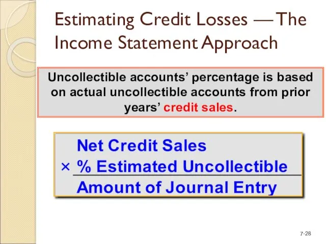 Estimating Credit Losses — The Income Statement Approach Uncollectible accounts’