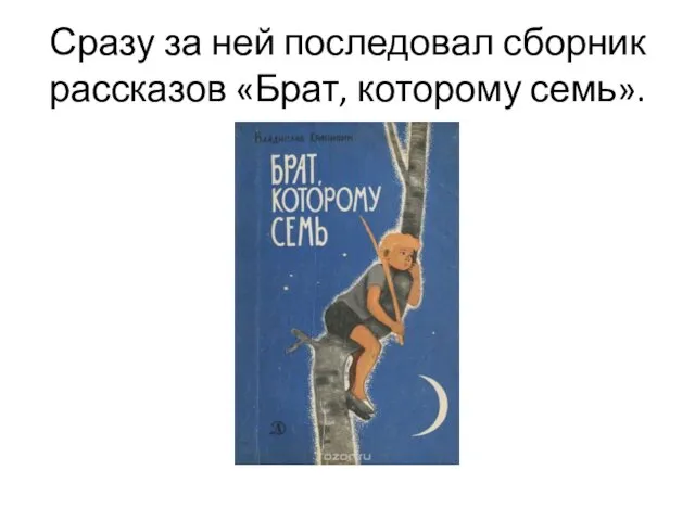 Сразу за ней последовал сборник рассказов «Брат, которому семь».