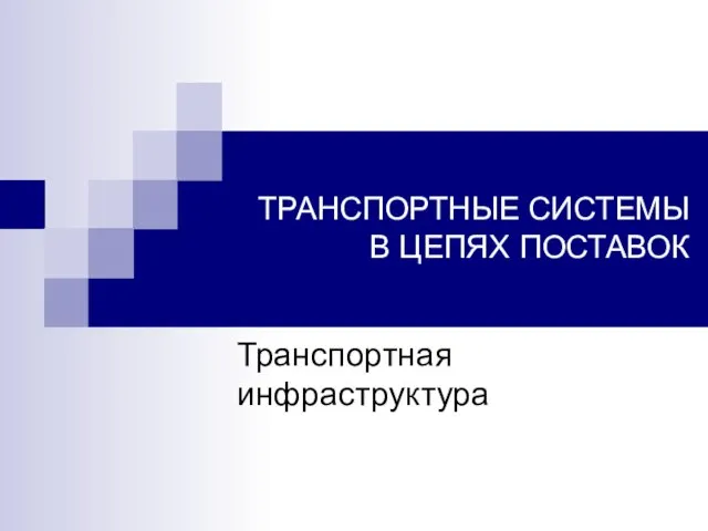 ТРАНСПОРТНЫЕ СИСТЕМЫ В ЦЕПЯХ ПОСТАВОК Транспортная инфраструктура