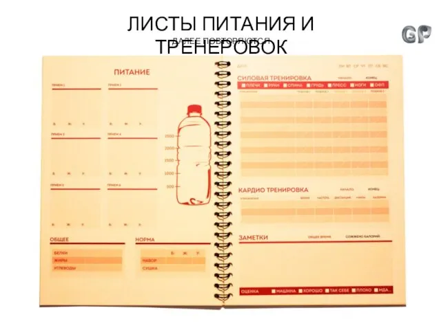 ЛИСТЫ ПИТАНИЯ И ТРЕНЕРОВОК ДАЛЕЕ ПОВТОРЯЮТСЯ