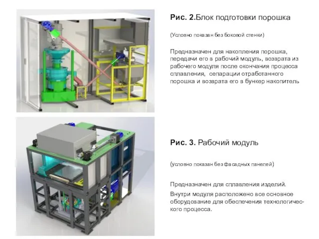 Рис. 2.Блок подготовки порошка (Условно показан без боковой стенки) Предназначен