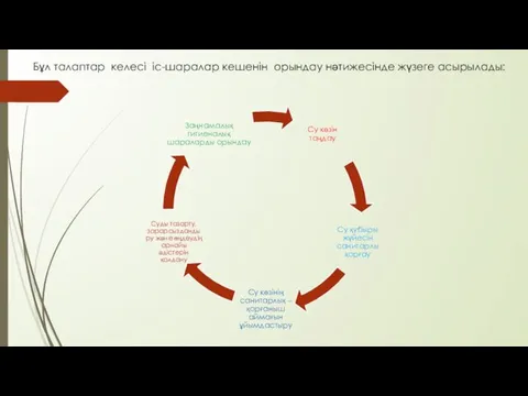 Бұл талаптар келесі іс-шаралар кешенін орындау нәтижесінде жүзеге асырылады: