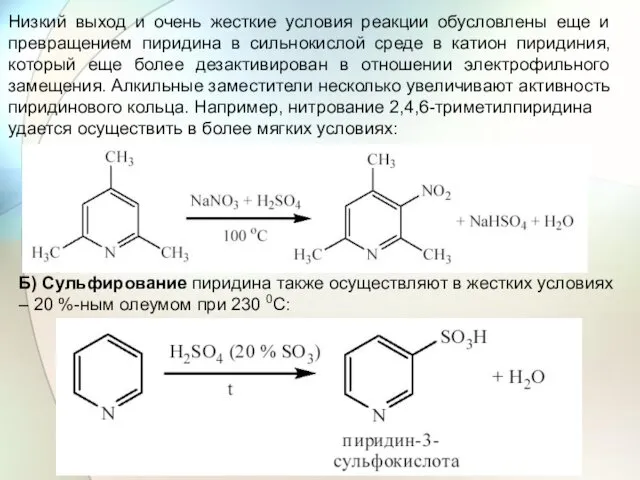 Низкий выход и очень жесткие условия реакции обусловлены еще и