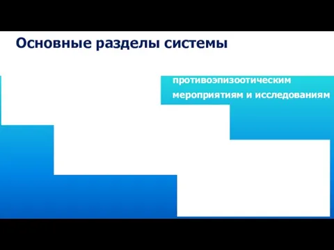 Основные разделы системы Отчеты по противоэпизоотическим мероприятиям и исследованиям