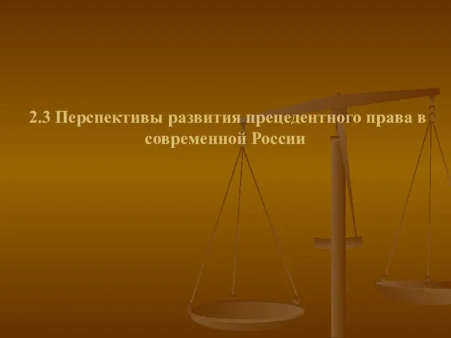 2.3 Перспективы развития прецедентного права в современной России