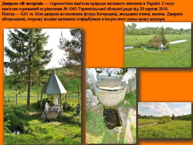Джерело «В загороді» — гідрологічна пам'ятка природи місцевого значення в Україні. Статус пам'ятки