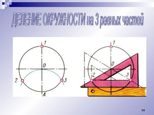 ДЕЛЕНИЕ ОКРУЖНОСТИ на 3 равных частей