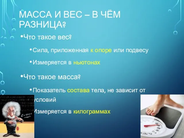 МАССА И ВЕС – В ЧЁМ РАЗНИЦА? Что такое вес? Сила, приложенная к