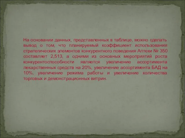 На основании данных, представленных в таблице, можно сделать вывод о