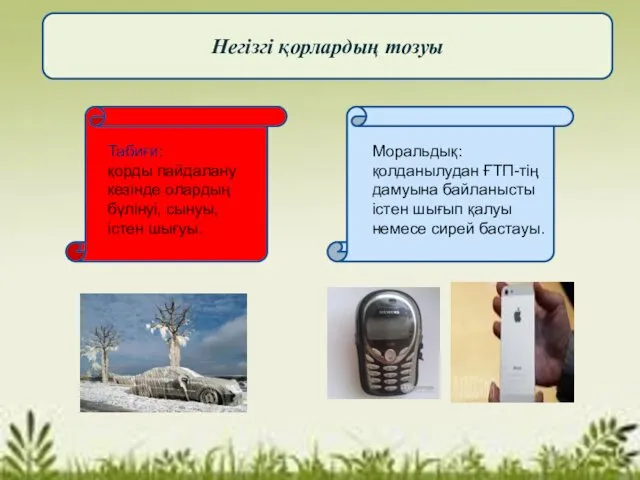 Негізгі қорлардың тозуы Табиғи: қорды пайдалану кезінде олардың бүлінуі, сынуы,