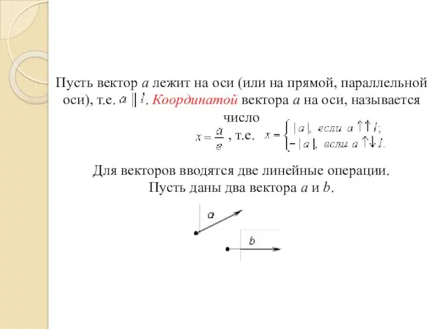 Пусть вектор а лежит на оси (или на прямой, параллельной