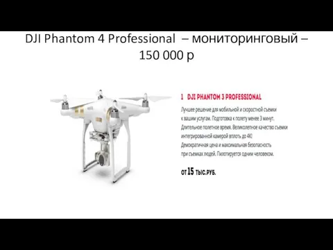 DJI Phantom 4 Professional – мониторинговый – 150 000 р