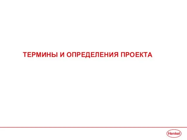 ТЕРМИНЫ И ОПРЕДЕЛЕНИЯ ПРОЕКТА