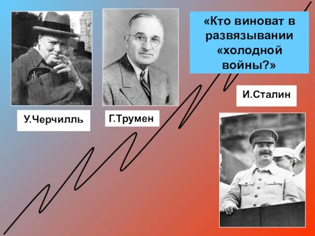 У.Черчилль Г.Трумен И.Сталин «Кто виноват в развязывании «холодной войны?»