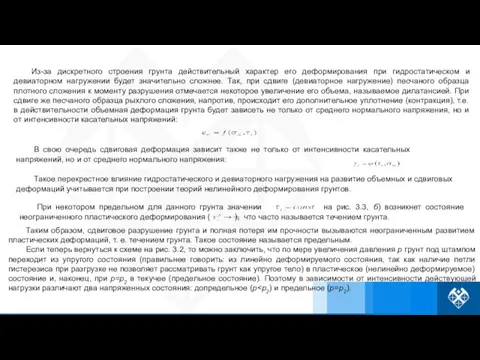 При некотором предельном для данного грунта значении на рис. 3.3,