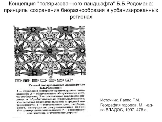 Концепция "поляризованного ландшафта" Б.Б.Родомана: принципы сохранения биоразнообразия в урбанизированных регионах