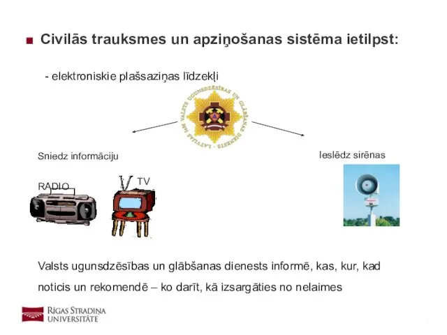 Civilās trauksmes un apziņošanas sistēma ietilpst: - elektroniskie plašsaziņas līdzekļi