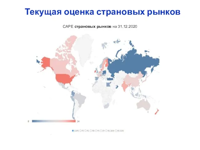 Завышена ли цена недвижимости в Москве? Текущая оценка страновых рынков СAPE страновых рынков на 31.12.2020
