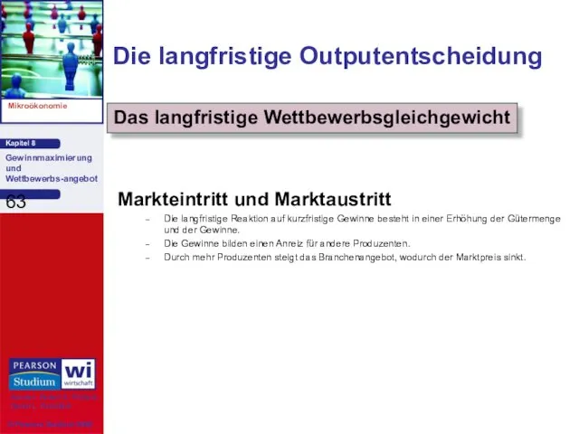 Die langfristige Outputentscheidung Markteintritt und Marktaustritt Die langfristige Reaktion auf