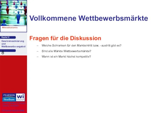 Vollkommene Wettbewerbsmärkte Fragen für die Diskussion Welche Schranken für den